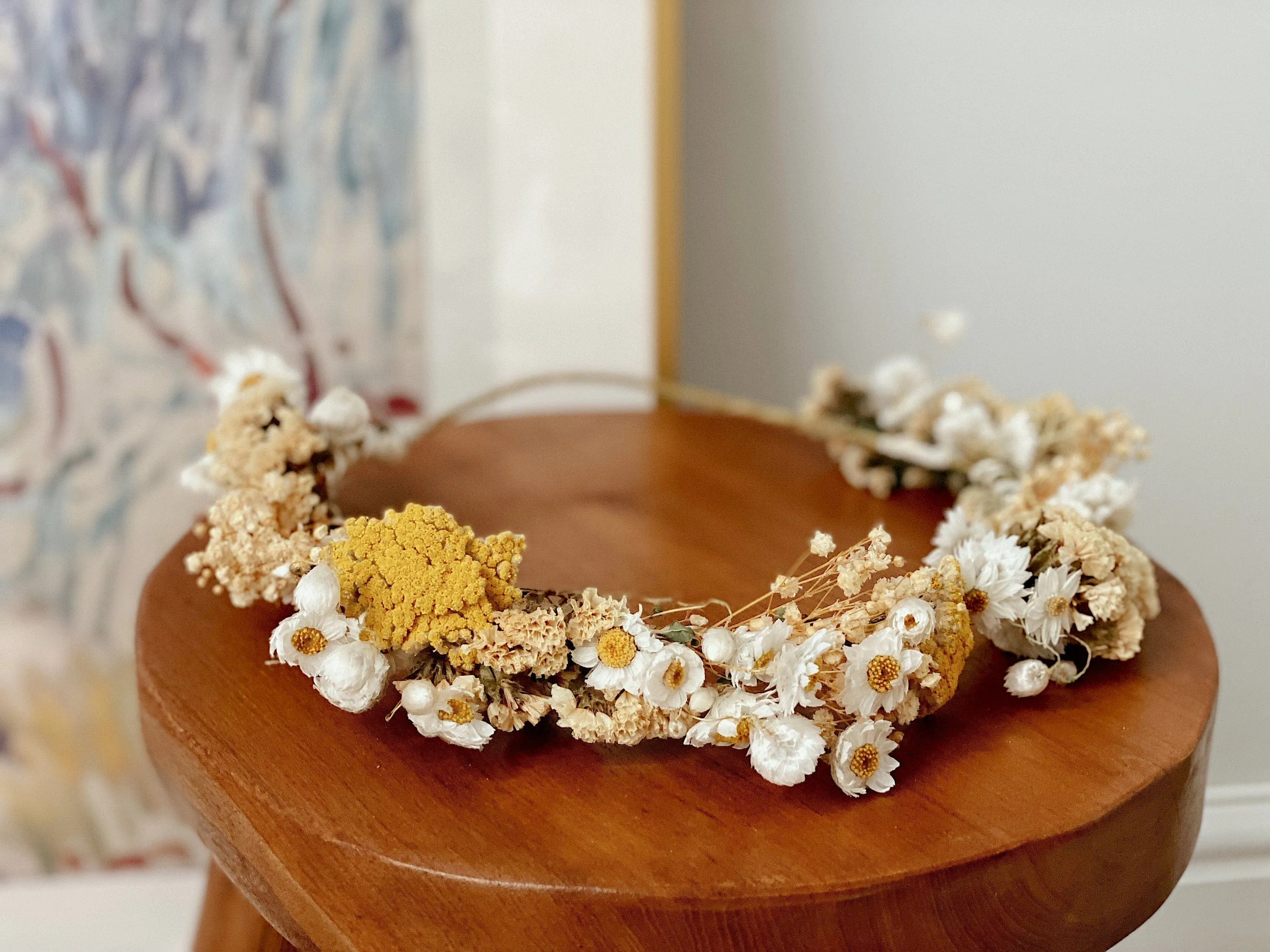 Daisies and Wildflowers Dried Flower Crown / Bridal Crown / Wedding Flower Crown