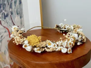 Daisies and Wildflowers Dried Flower Crown / Bridal Crown / Wedding Flower Crown