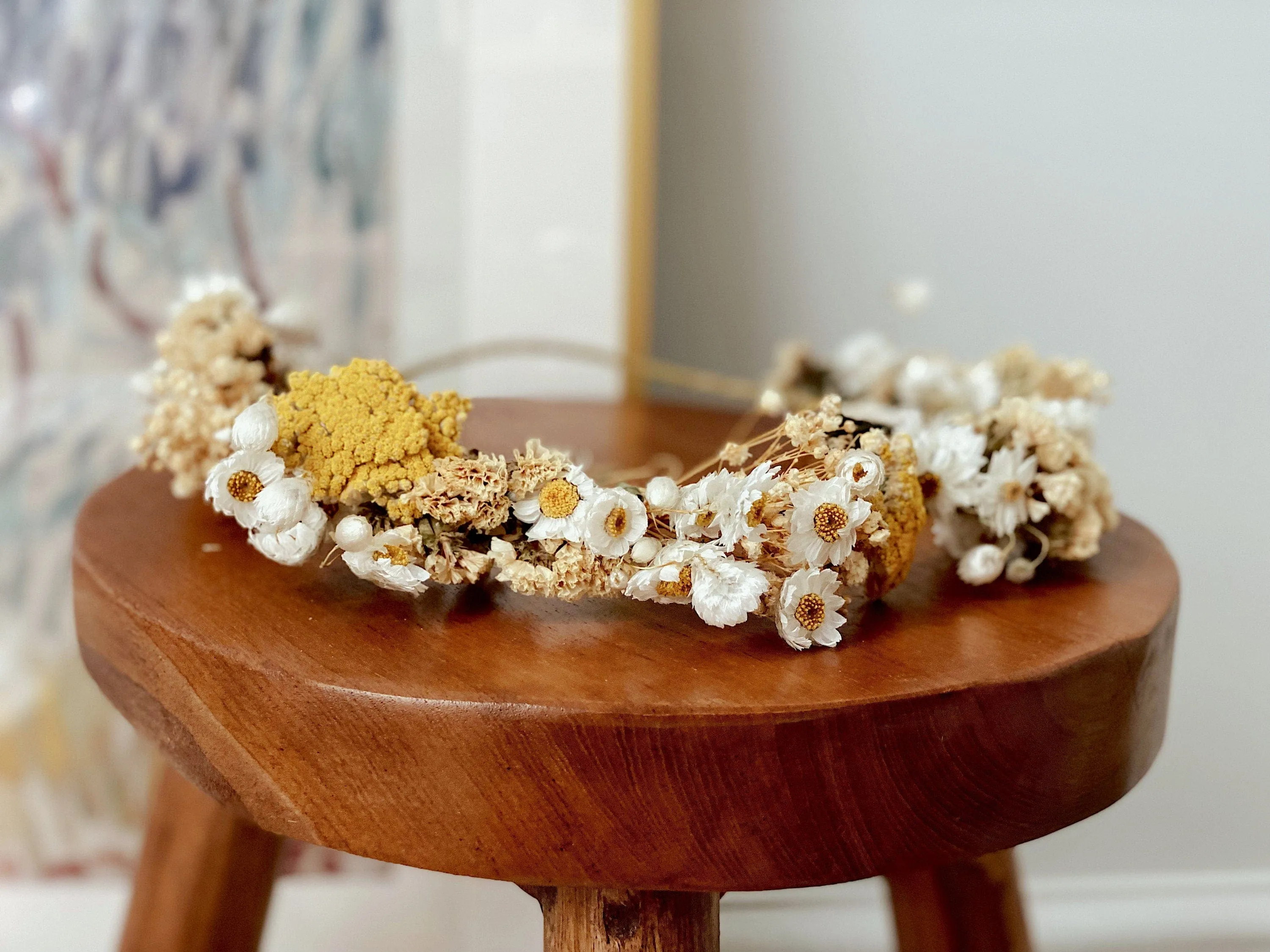 Daisies and Wildflowers Dried Flower Crown / Bridal Crown / Wedding Flower Crown