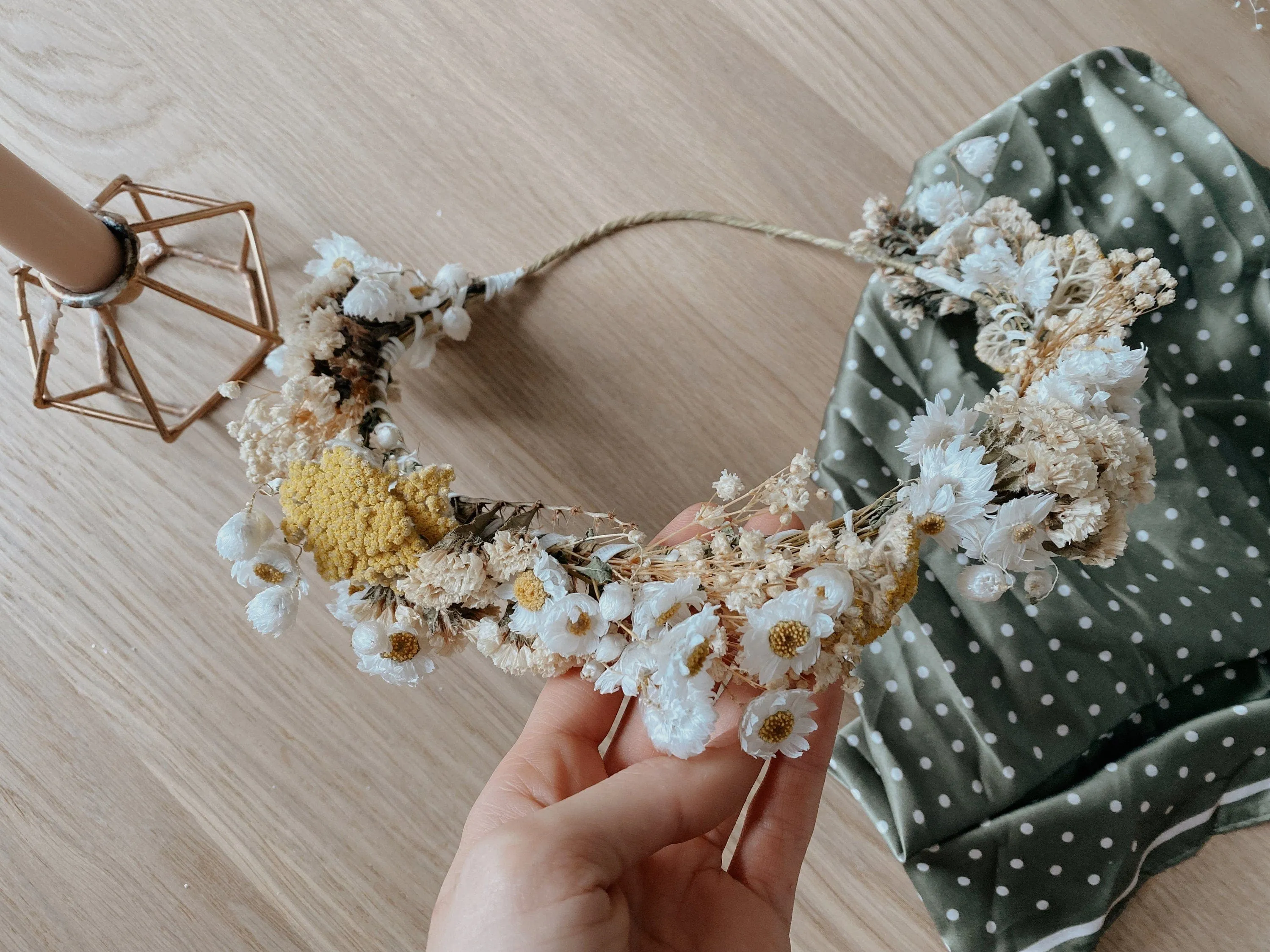 Daisies and Wildflowers Dried Flower Crown / Bridal Crown / Wedding Flower Crown