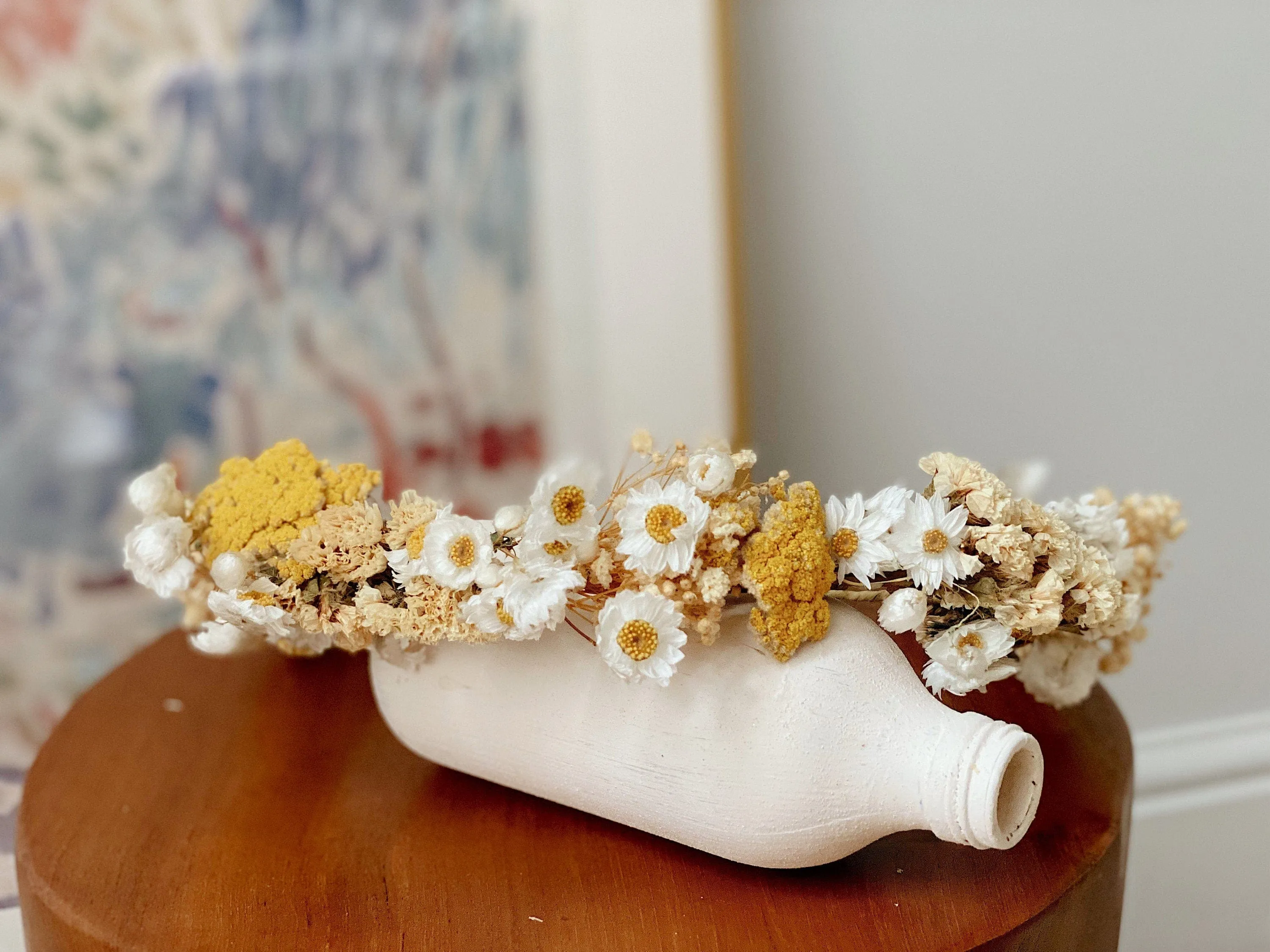 Daisies and Wildflowers Dried Flower Crown / Bridal Crown / Wedding Flower Crown