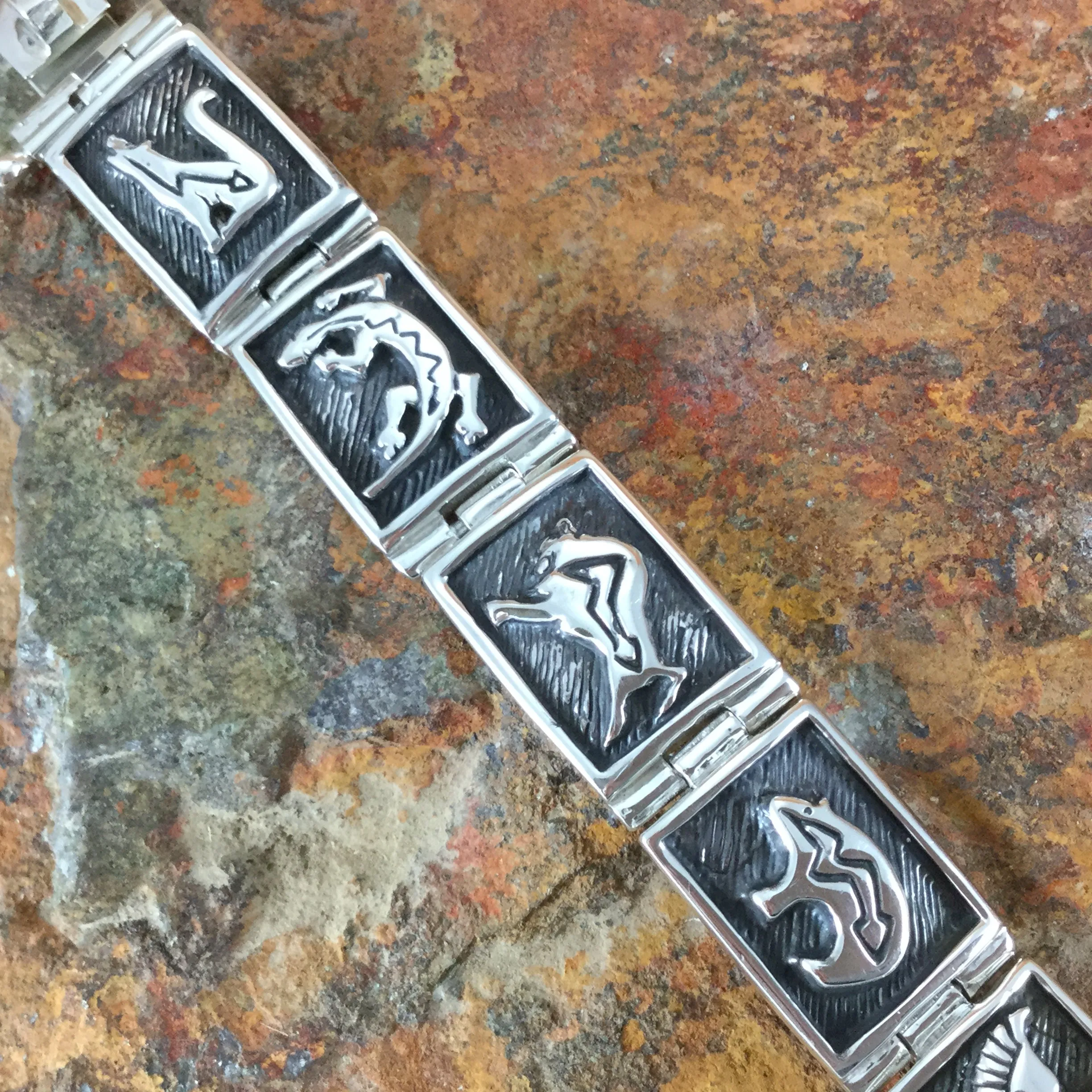 David Rosales Silver Country Sterling Silver Big Link Bracelet