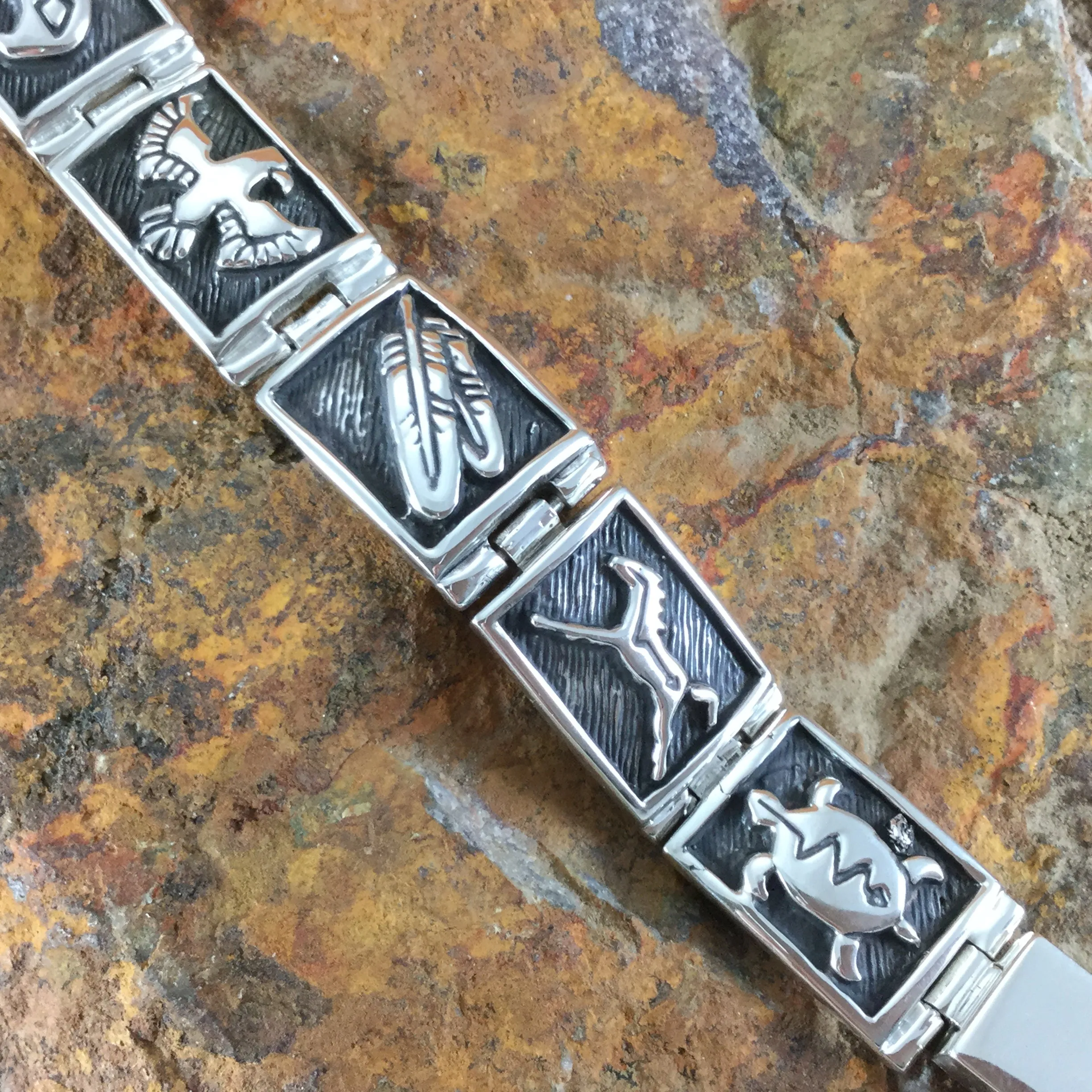 David Rosales Silver Country Sterling Silver Big Link Bracelet