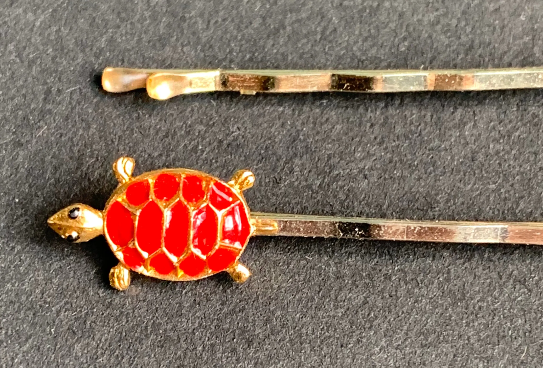 Delightful Vintage Red Tortoise Hair Clip.