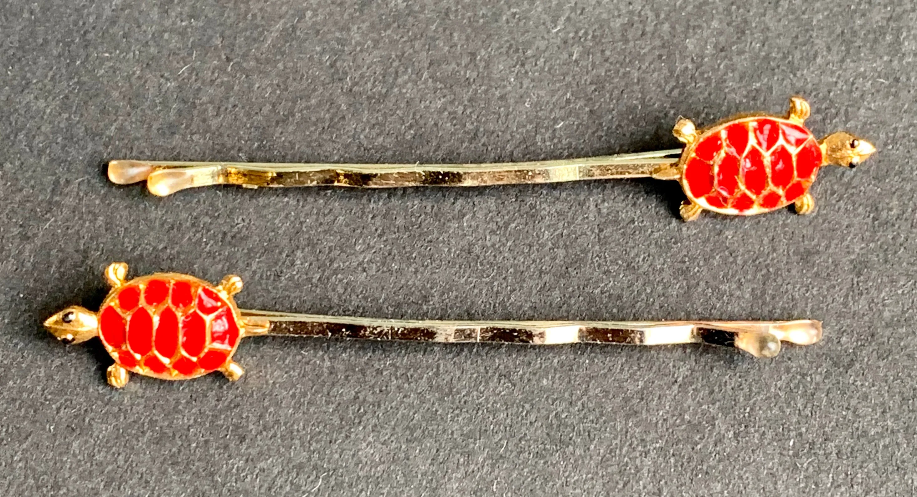 Delightful Vintage Red Tortoise Hair Clip.