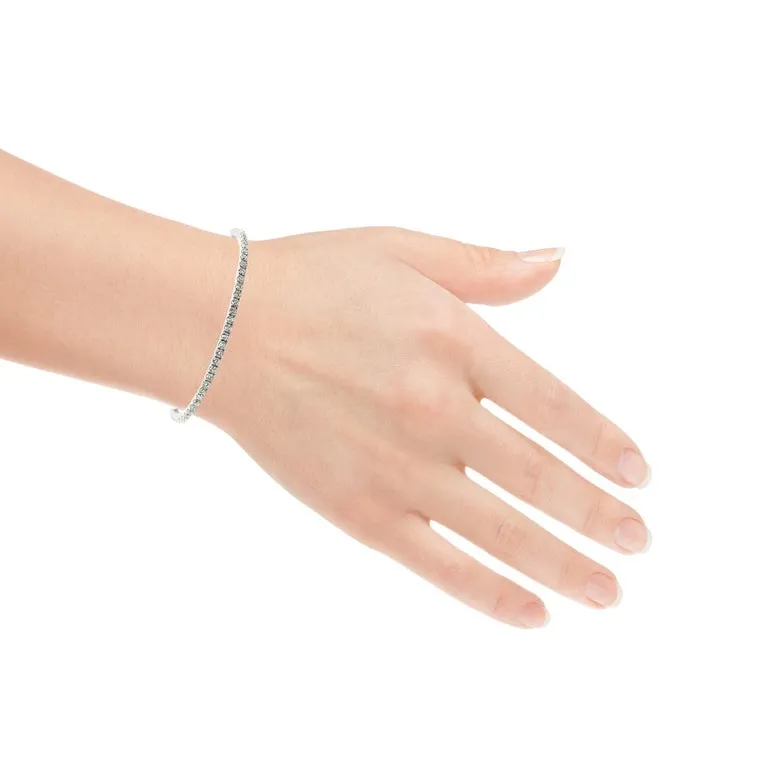 Diamond and 18k White Gold Flexible Cuff Bracelet, 1.30 Carats Total Weight