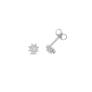 Diamond Jewellery 9ct White Gold Diamond Stud Earrings ED198W