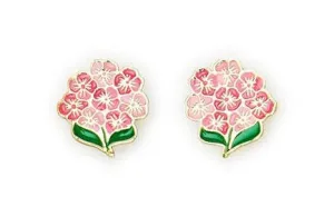 Earrings - Hydrangea Flowers, PINK
