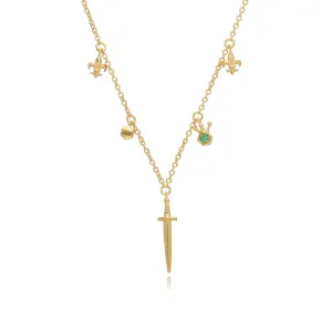 ECFEW ™ 'The Liberator' Smaragd Schwert Choker Halskette