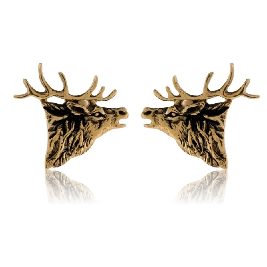 Elk Head Stud Earrings