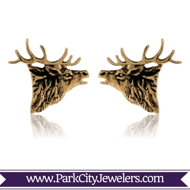 Elk Head Stud Earrings
