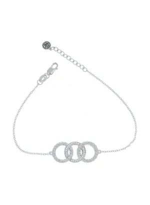 Ella Stein Silver Interlocking Discs Diamond Bracelet (SI3091)