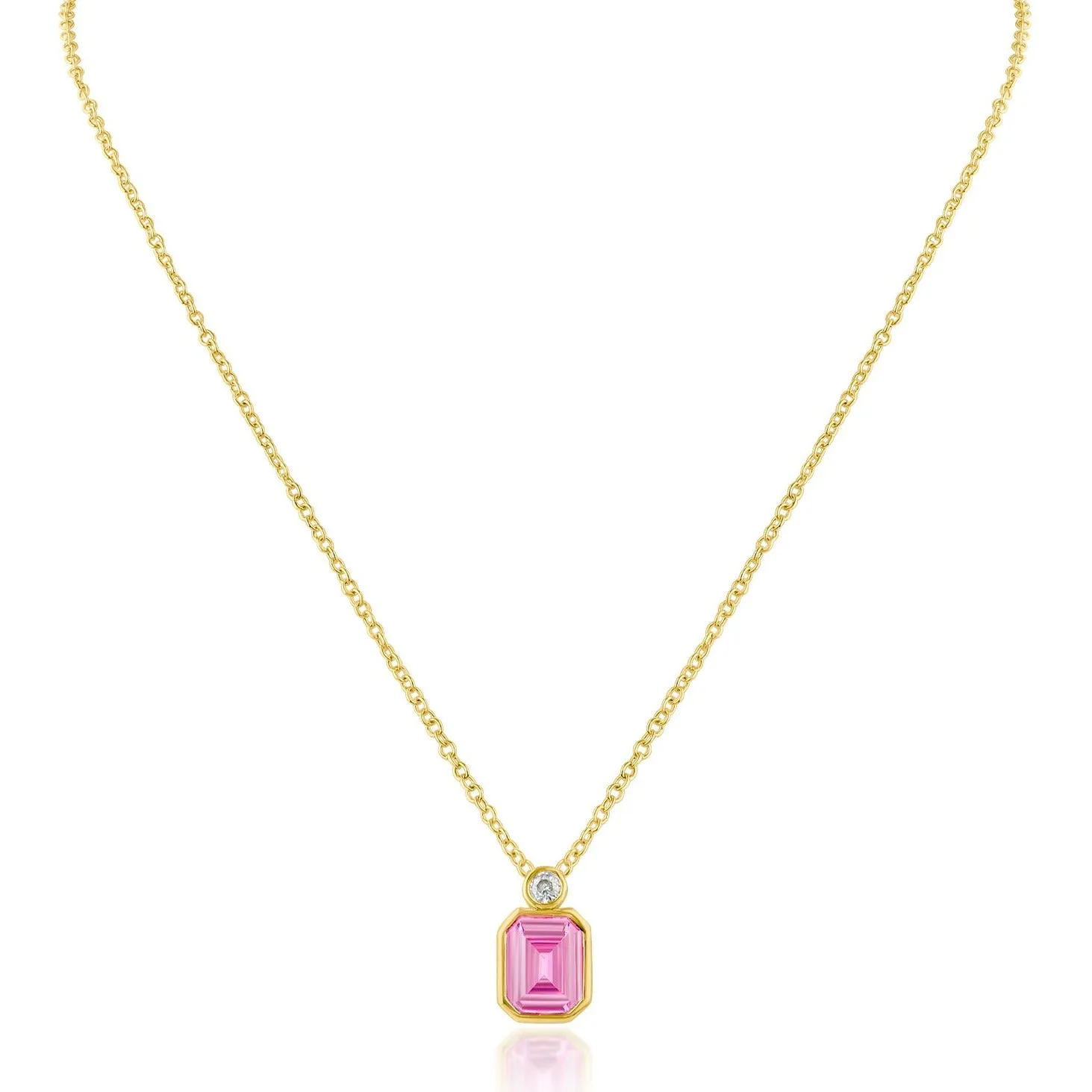 Emerald Bezel Set Pendant Necklace
