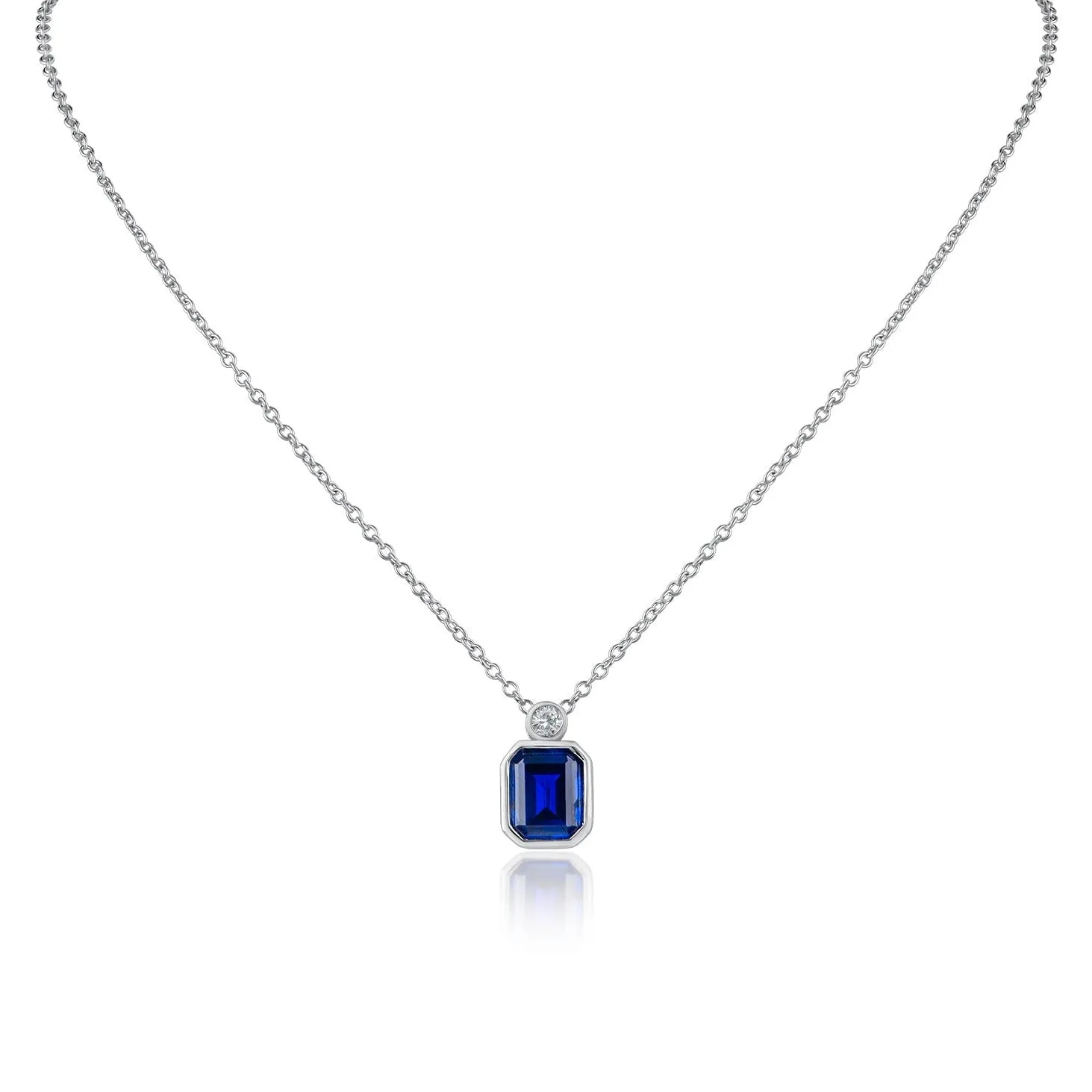 Emerald Bezel Set Pendant Necklace
