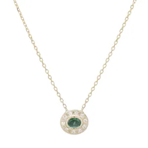 Emerald Halo Necklace (ready to ship option)*