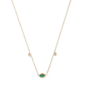 EMERALD MARQUISE   ROUND SOPHIA DIAMOND NECKLACE