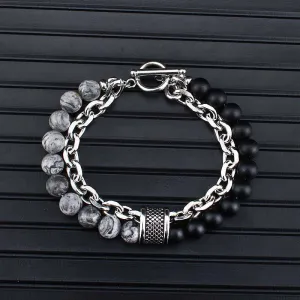 European And American Stainless Steel Tiger's Eye Men's Bracelet