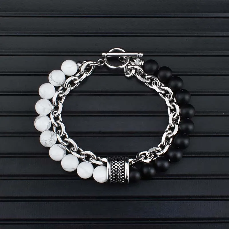 European And American Stainless Steel Tiger's Eye Men's Bracelet