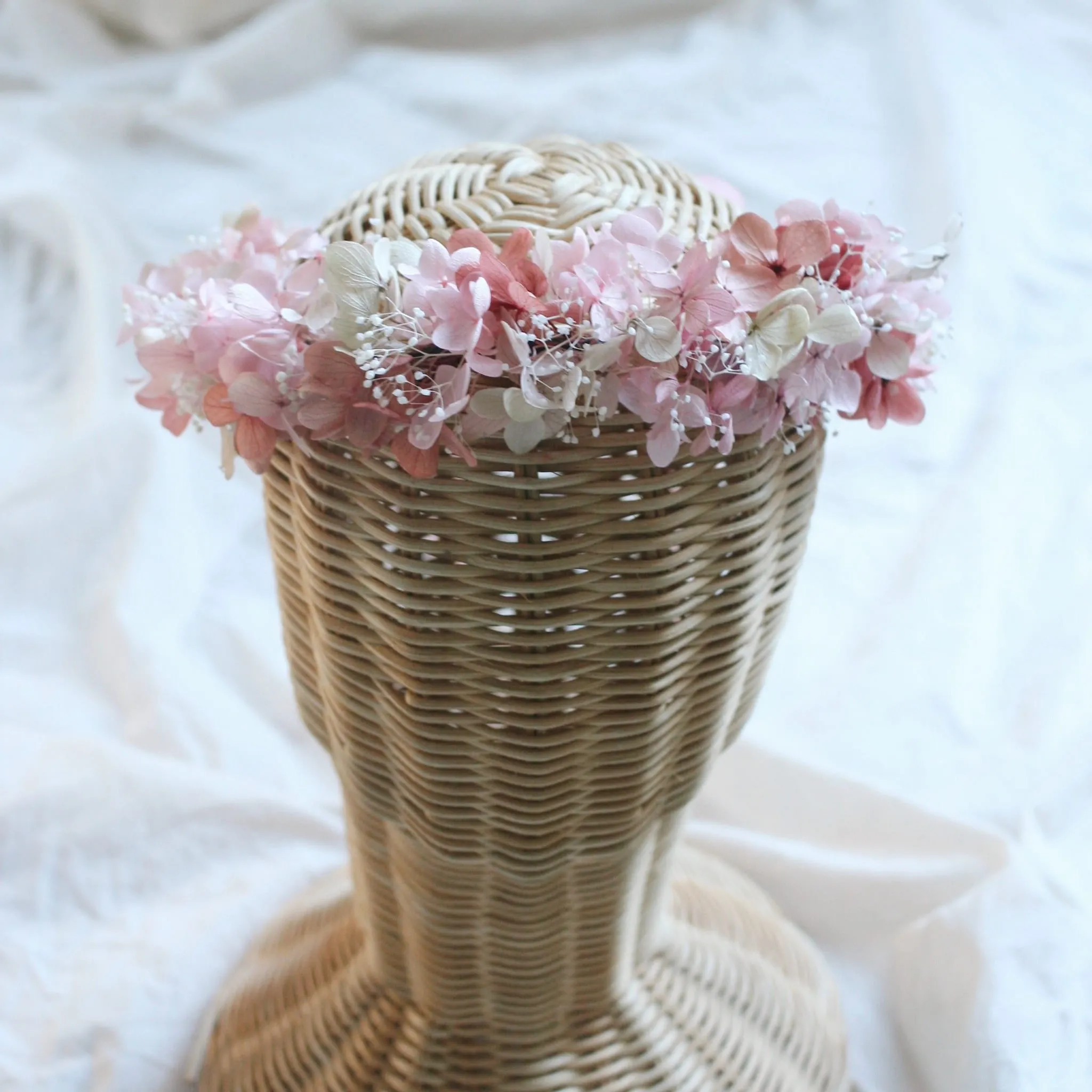Everlasting Preserved Flower Crown HYDRANGEA
