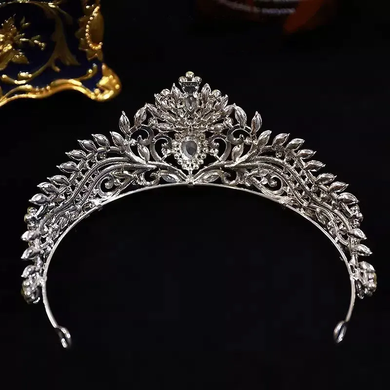 Exquisite Luxury Silver Tone Crystal Tiara-Bridal-Wedding Hair Accessory-Quinceanera-Crown