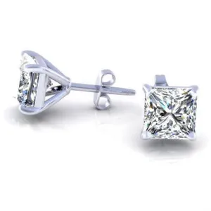 Extravagant 0.80CT Round Cut Diamond Stud Earrings in 14KT White Gold