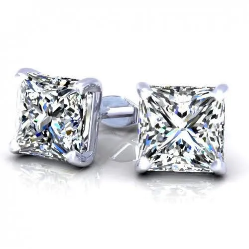 Extravagant 0.80CT Round Cut Diamond Stud Earrings in 14KT White Gold