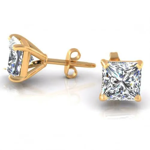 Fabulous 1.00CT Diamond Stud Earrings in 14KT Yellow Gold