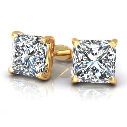 Fabulous 1.00CT Diamond Stud Earrings in 14KT Yellow Gold