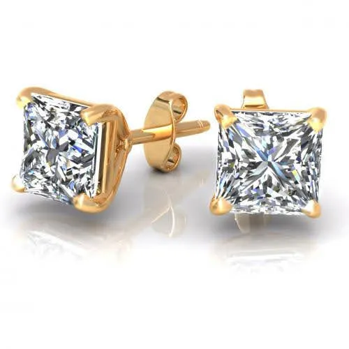 Fabulous 1.00CT Diamond Stud Earrings in 14KT Yellow Gold