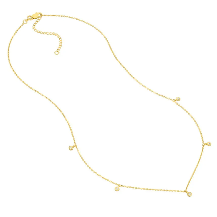 Floating Bezel Diamond Necklace
