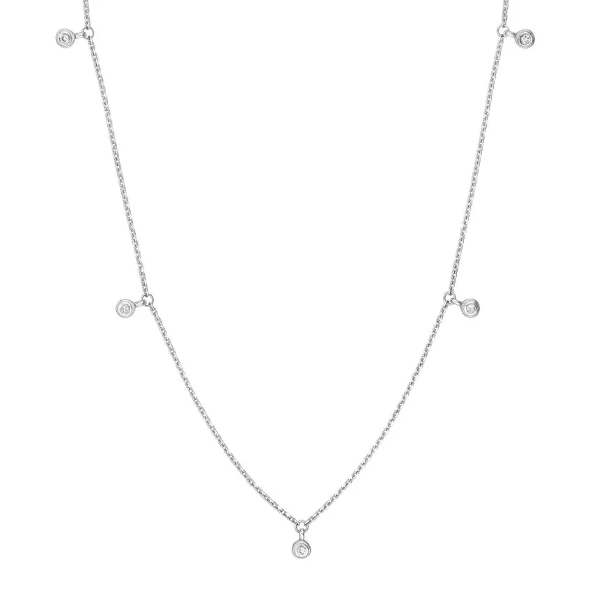 Floating Bezel Diamond Necklace