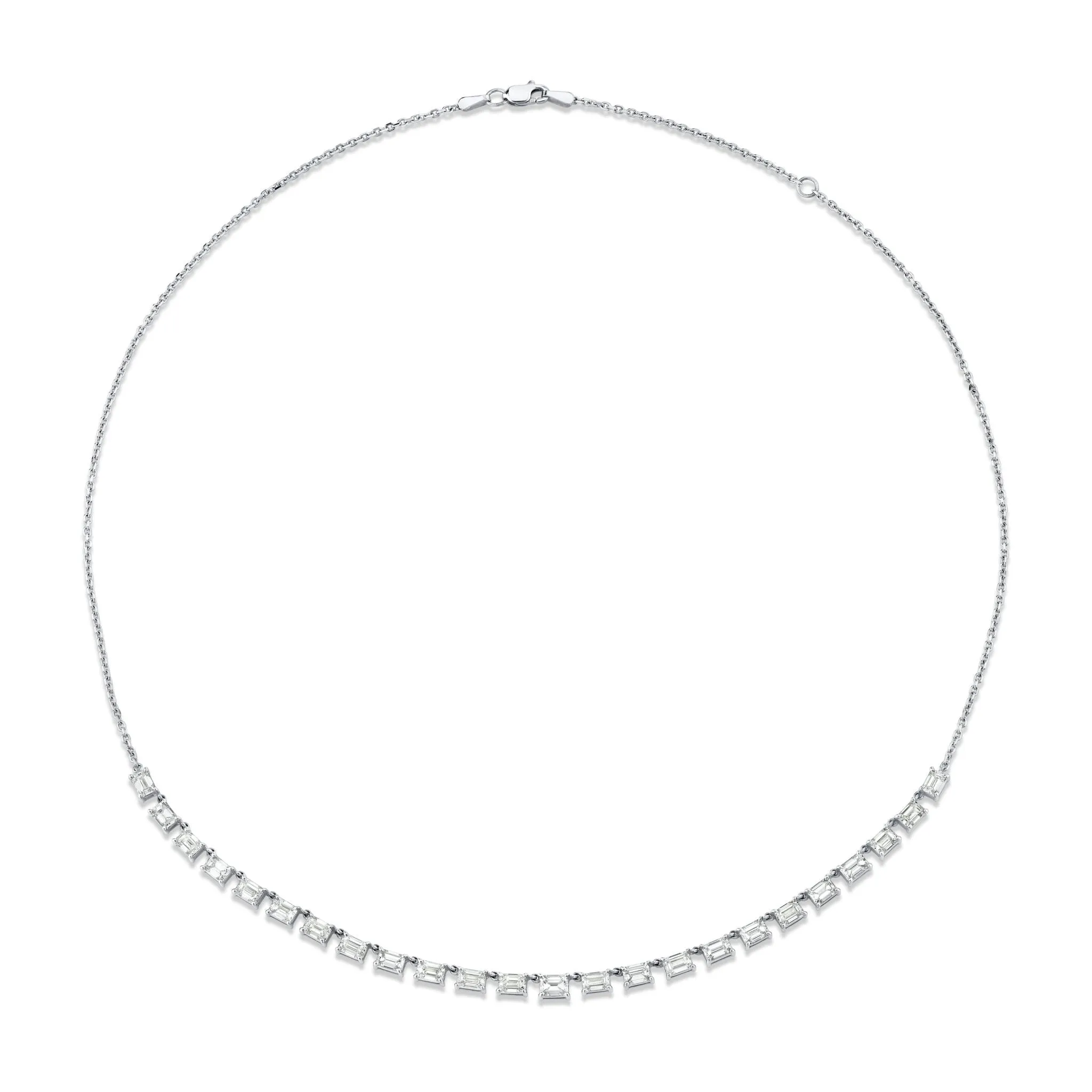 Floating Emerald-cut Diamonds Necklace