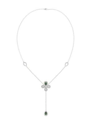 Floral White Gold Y Necklace