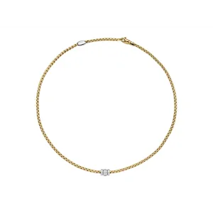 Fope 18K Yellow Gold Eka Collection Diamond Necklace, 17.5 inch