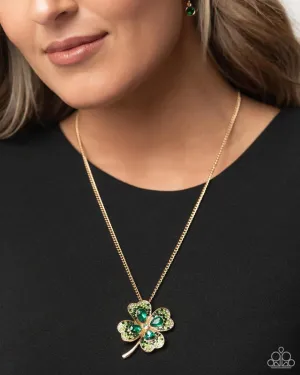 Four Leaf Fashion - Green Clover Necklace - Paparazzi Accessories