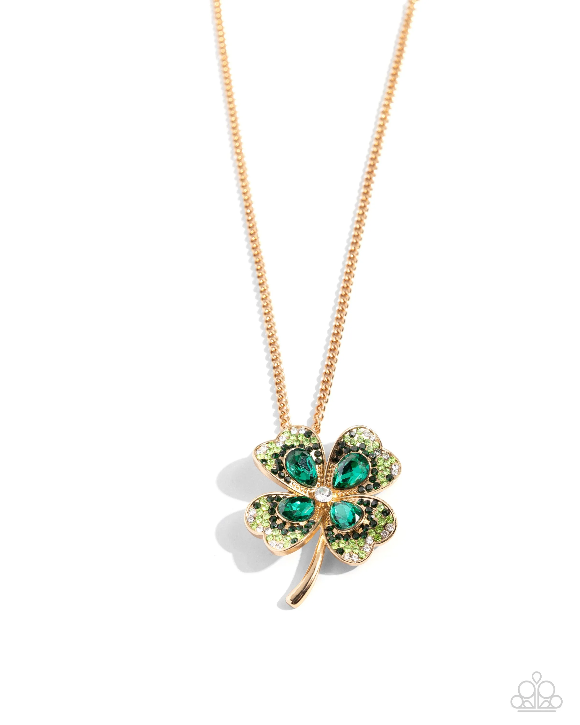 Four Leaf Fashion - Green Clover Necklace - Paparazzi Accessories
