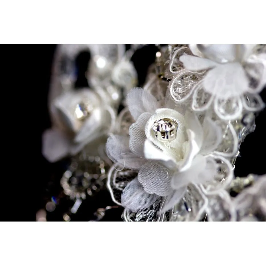French Applique and Crystals Comb