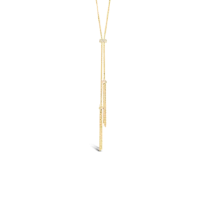 Gold & Diamond Bolo Style Necklace