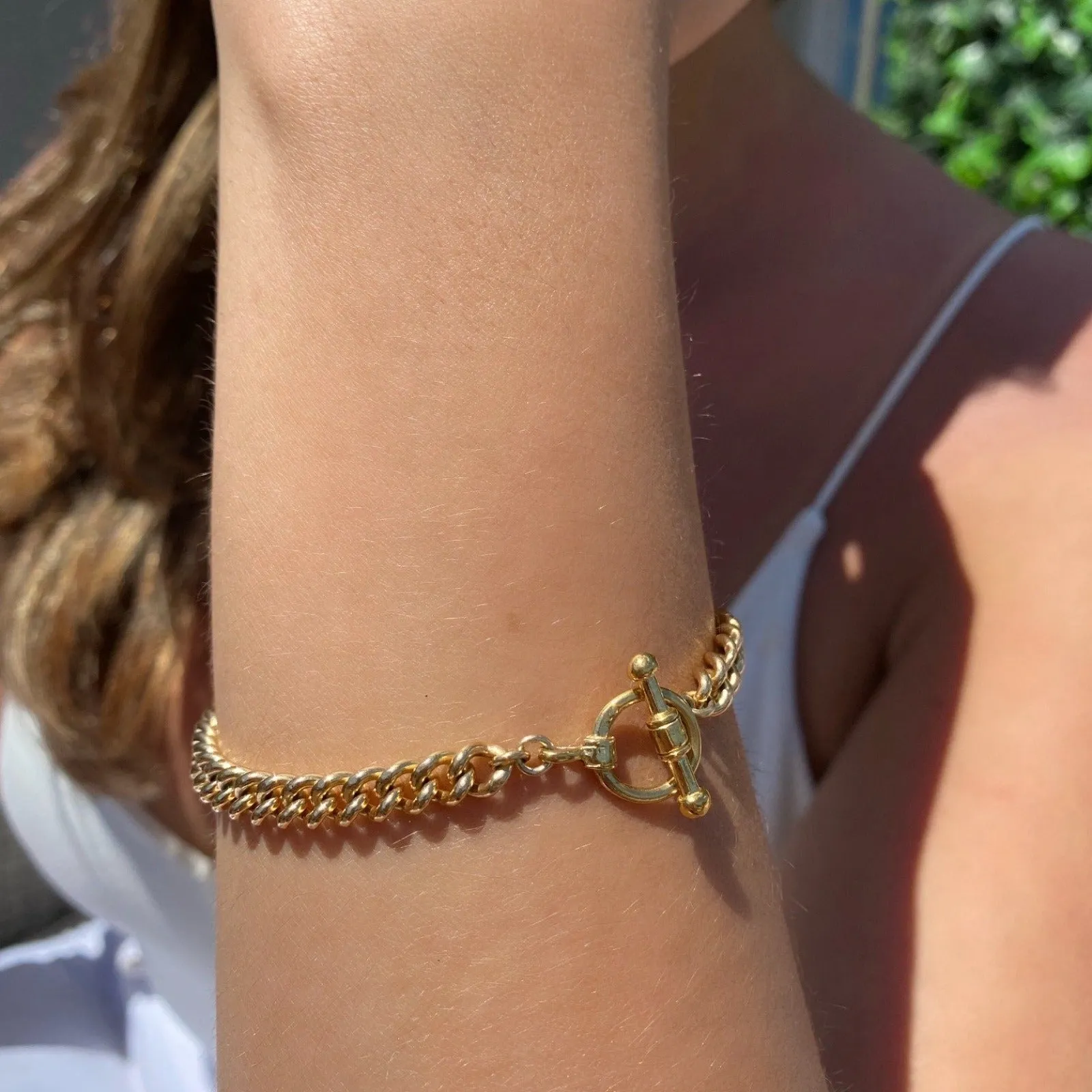 Gold Filled Gold Curb Chain Bracelet