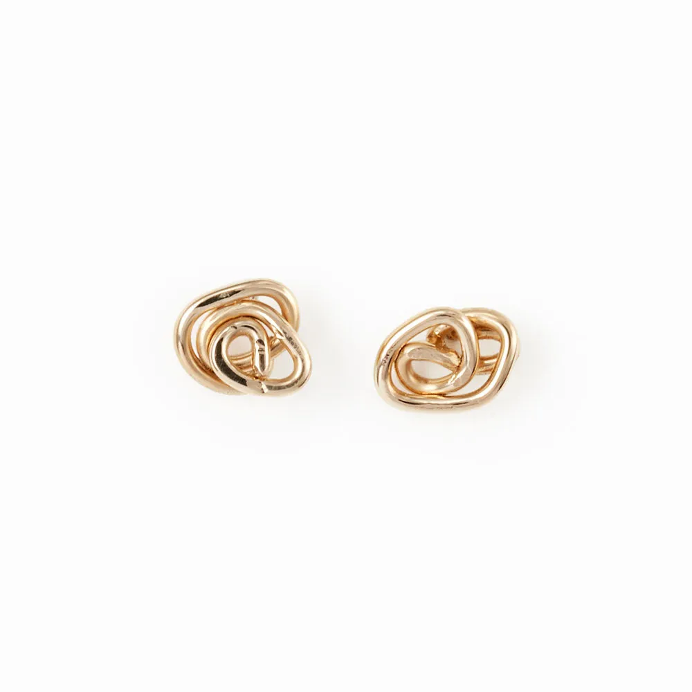 Gold Knot Stud Earrings