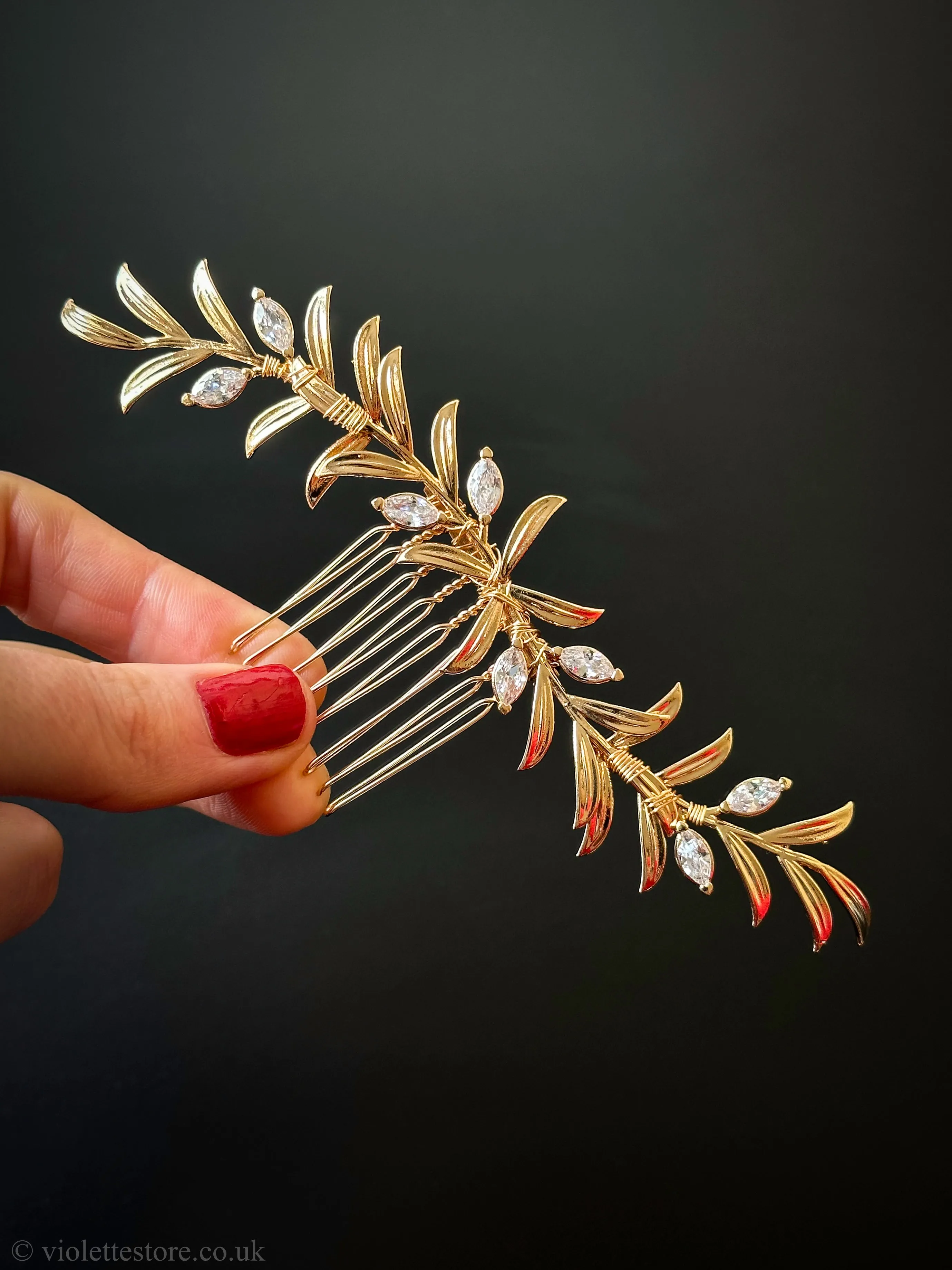 Gold Wedding Hair Comb