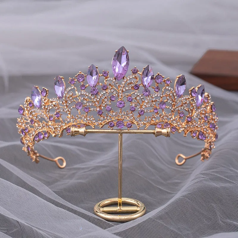 Gorgeous Pink - Lavender Purple or Crystal Tone Princess Rhinestone Tiara