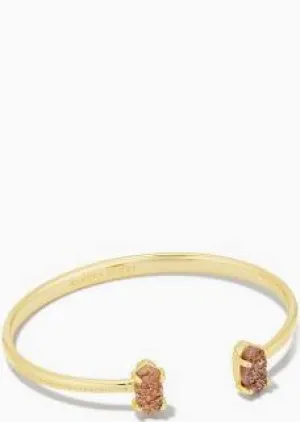 Grayson Gold Stone Cuff Bracelet in Spice Drusy