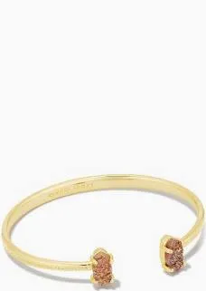 Grayson Gold Stone Cuff Bracelet in Spice Drusy