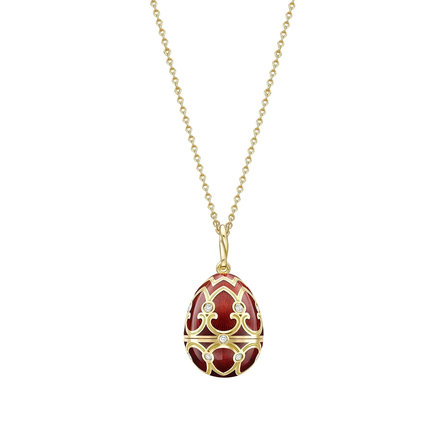 Guilloché Enamel Coronation Crown Surprise Locket