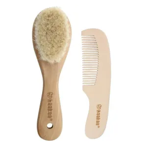 Haakaa Goat Wool Baby Brush & Comb Set