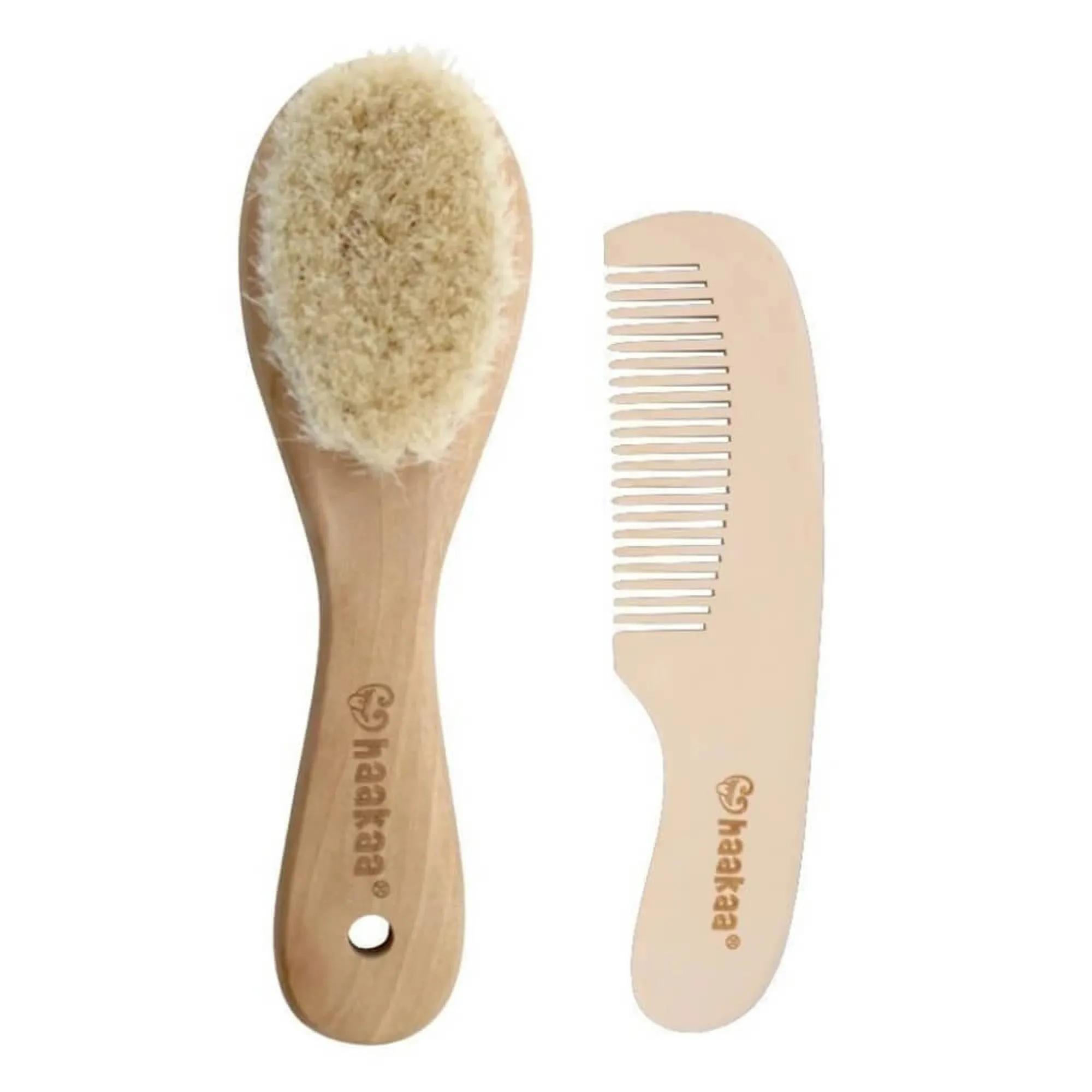 Haakaa Goat Wool Baby Brush & Comb Set