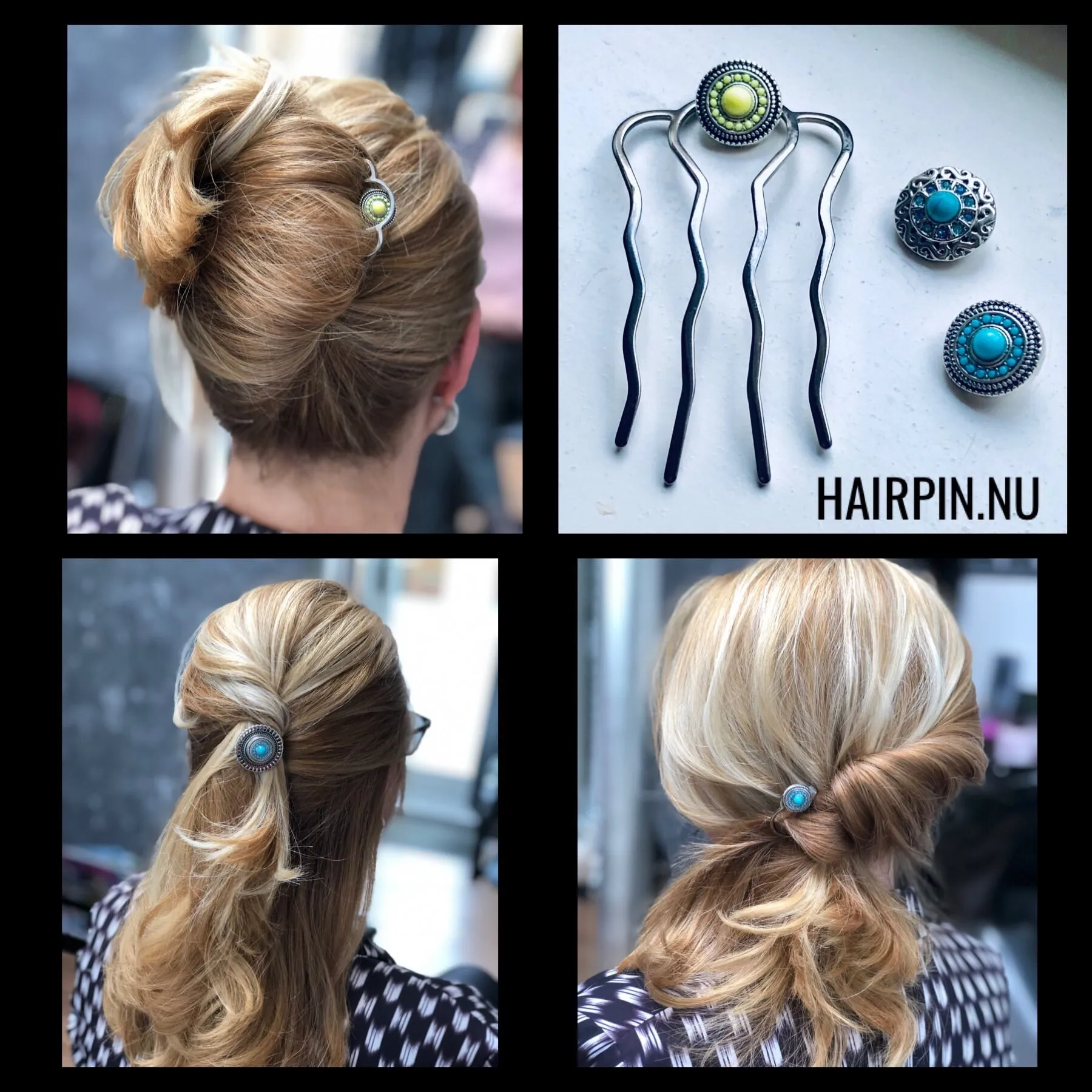 Hairfork - Hairaccessories - Hairpin incl. 3 gratis buttons naar keuze