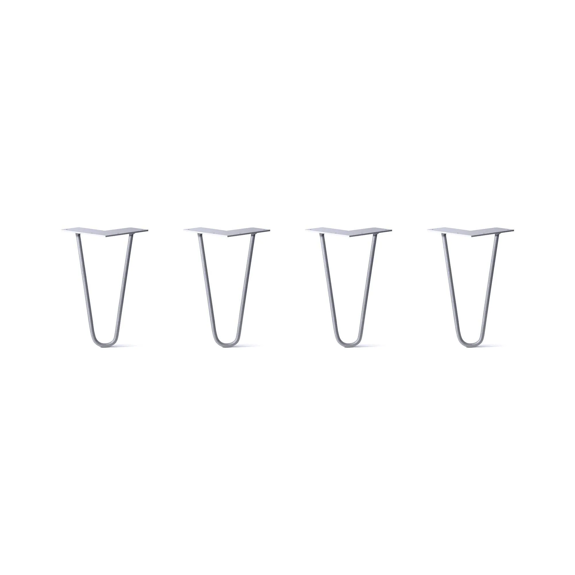 Hairpin Legs Set of 4, 2-Rod Design - Grey Powder Coated Finish
