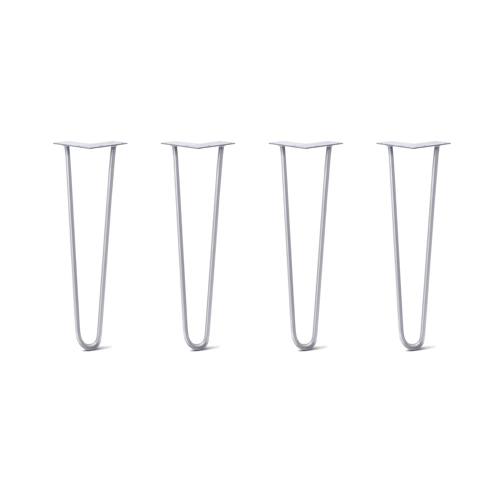 Hairpin Legs Set of 4, 2-Rod Design - Grey Powder Coated Finish